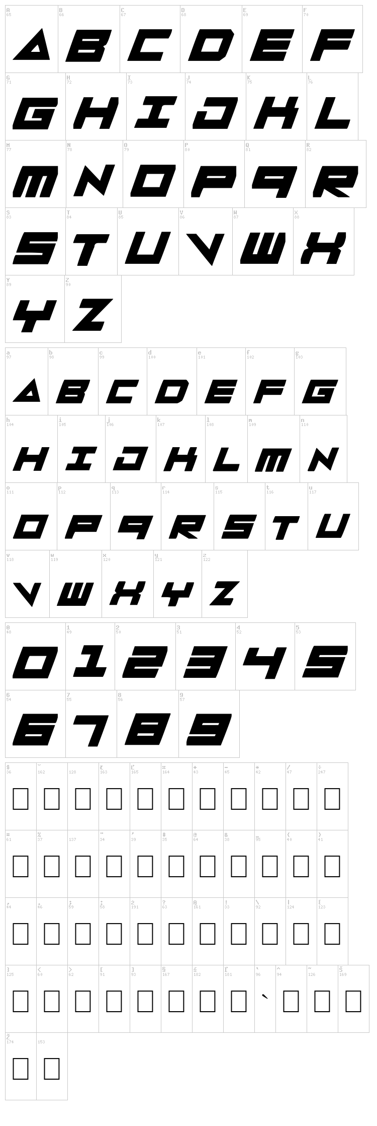 5 Star League font map